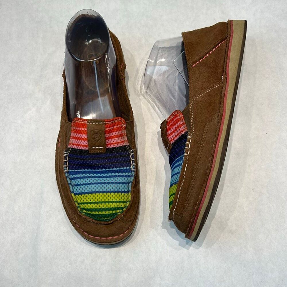 Ariat Cruiser Womens Slip On Shoes Sz 10 Comfort Casual Brown Leather Stripe Ins